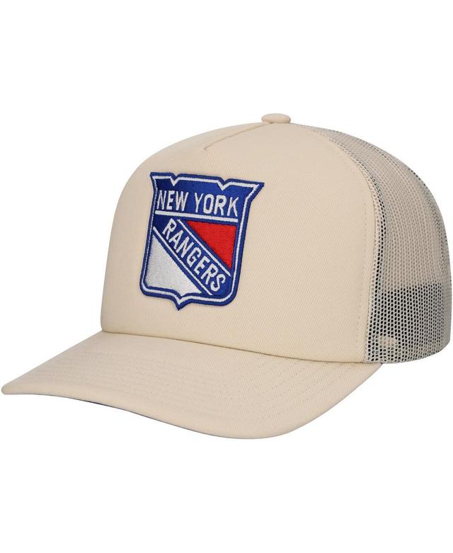 Mitchell & Ness Mens Cream New York Rangers Foam Front Trucker Adjustable Hat Product Image