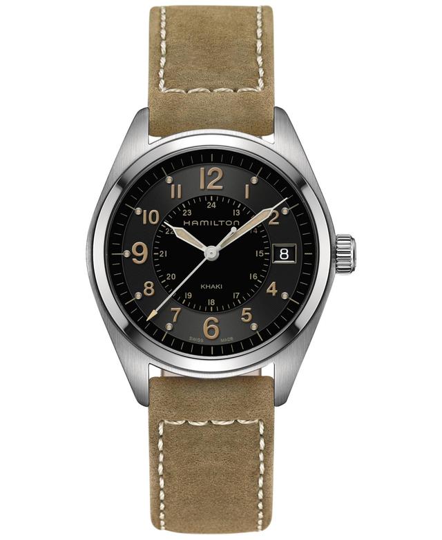 Hamilton Mens Swiss Khaki Field Tan Leather Strap Watch 40mm H68551833 Product Image