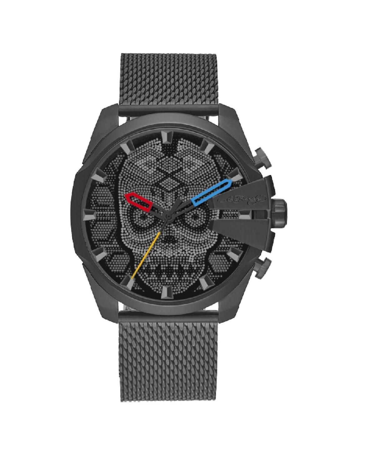 Ed Hardy Mens Gunmetal Mesh Bracelet Watch 53mm Product Image