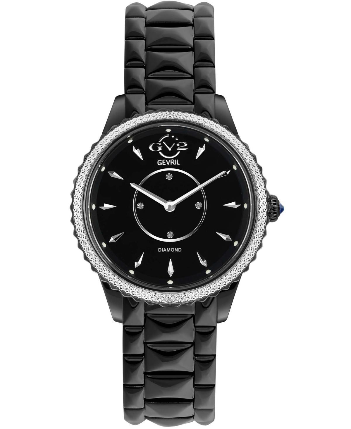 GV2 by Gevril Womens Swiss Quartz Siena Black Stainless Steel Watch 38mm - Black Product Image