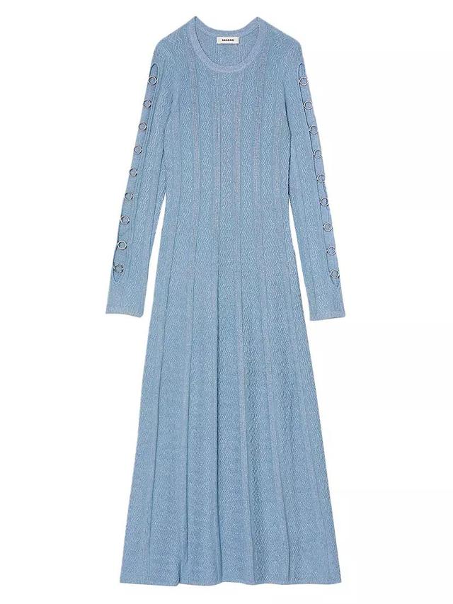 Long-Sleeved Knit Midi Dress Product Image