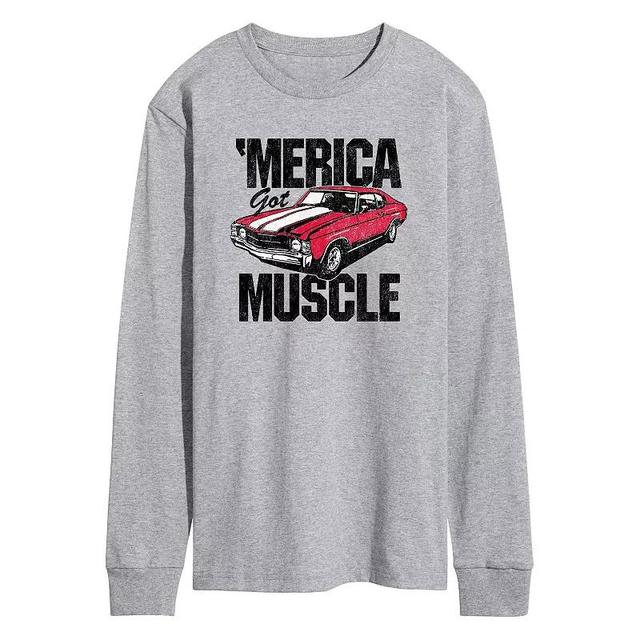 Mens Merica Got Muscle Car Long Sleeve Graphic Tee Product Image