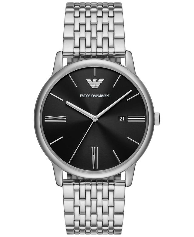 Emporio Armani Mens Stainless Steel Bracelet Watch 42mm - Silver-tone Product Image