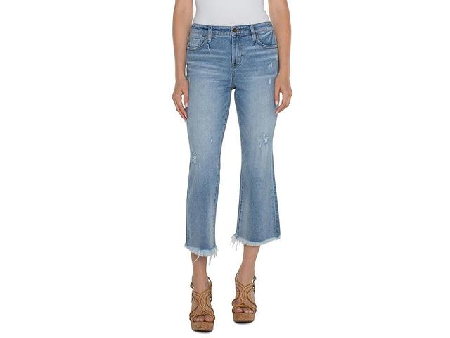 Liverpool Los Angeles Hannah Frayed Crop Flare Jeans Product Image