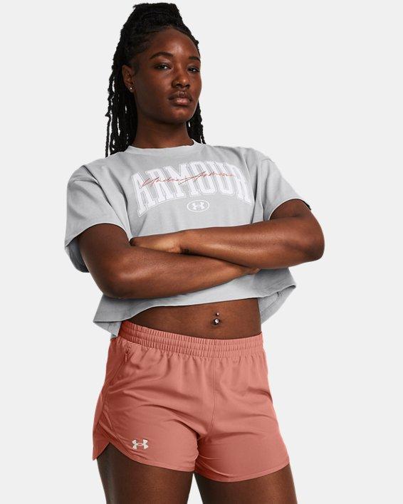 Women's UA Heavyweight Scripted Wordmark Crop Short Sleeve Product Image