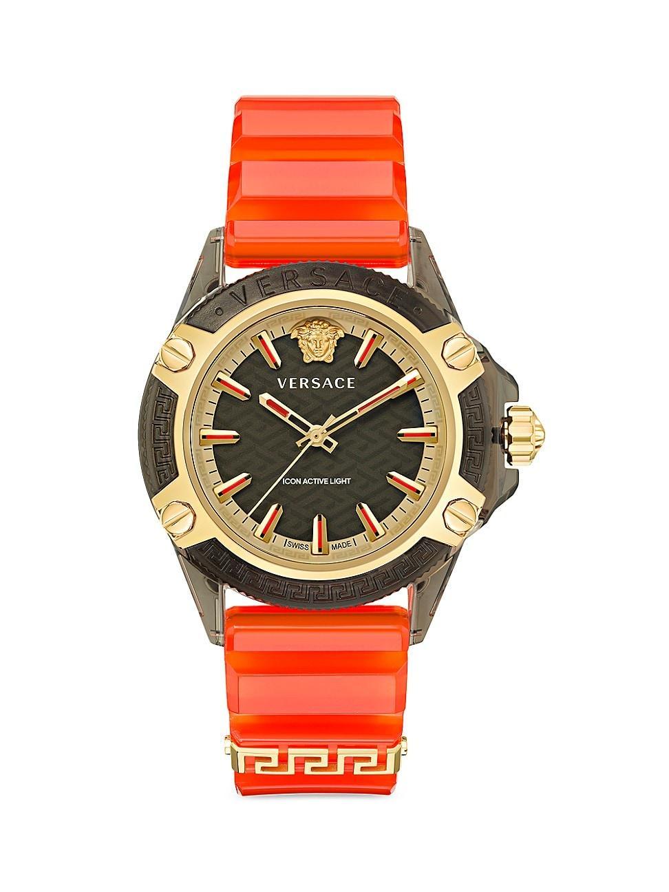 Versace Mens Swiss Icon Active Black Silicone Strap Watch 42mm Product Image