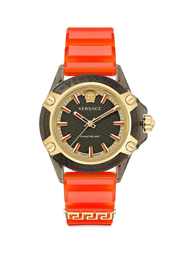 Versace Mens Swiss Icon Active Black Silicone Strap Watch 42mm Product Image