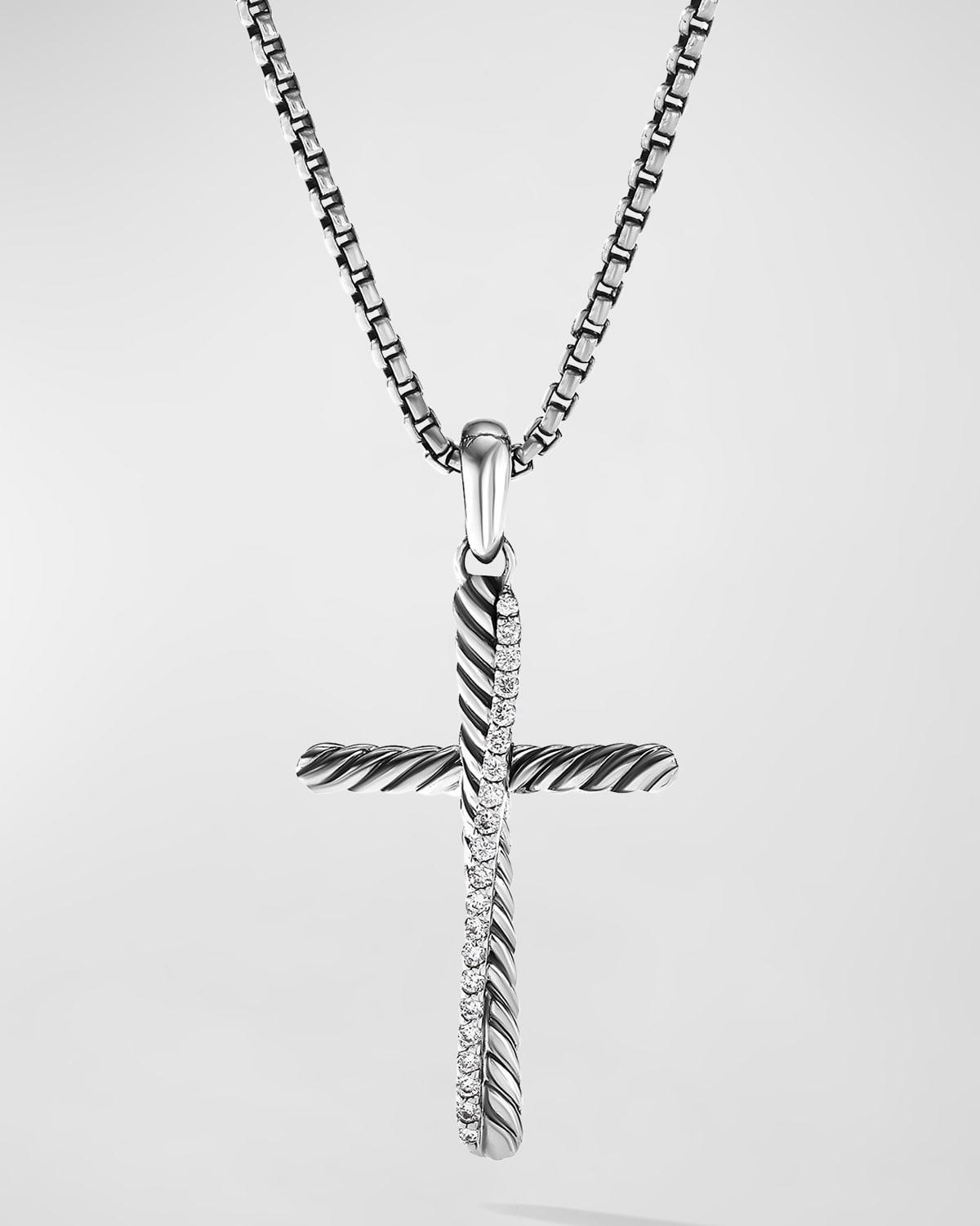 Womens Crossover Cross Pendant With Pav Diamonds Product Image