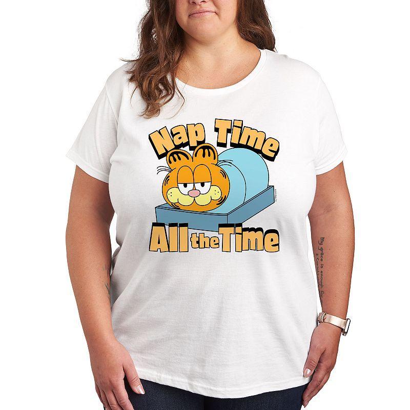 Plus Garfield Nap Time All The Time Graphic Tee, Womens Product Image