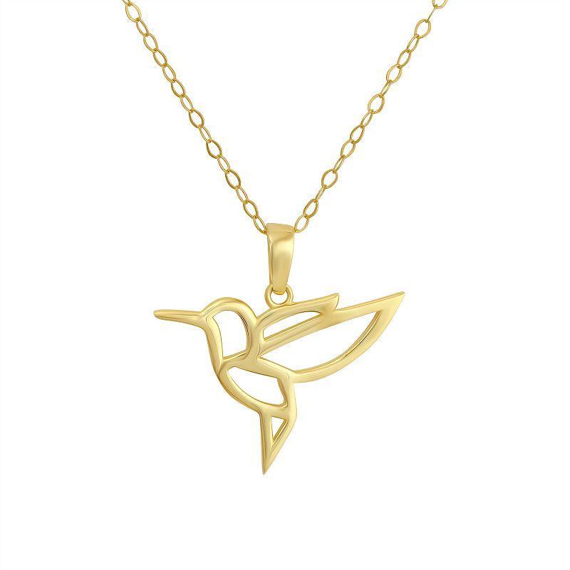 Taylor Grace 10k Gold Origami Hummingbird Pendant Necklace, Womens Product Image