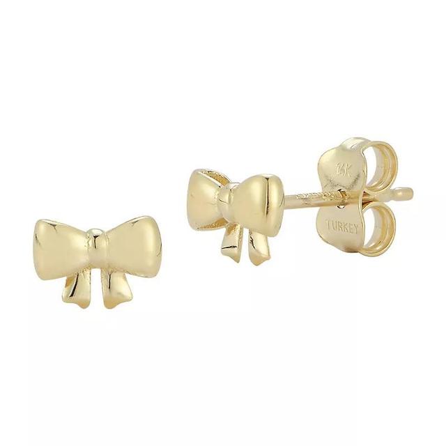 LUMINOR GOLD 14k Gold Bow Stud Earrings, Womens, Yellow Product Image