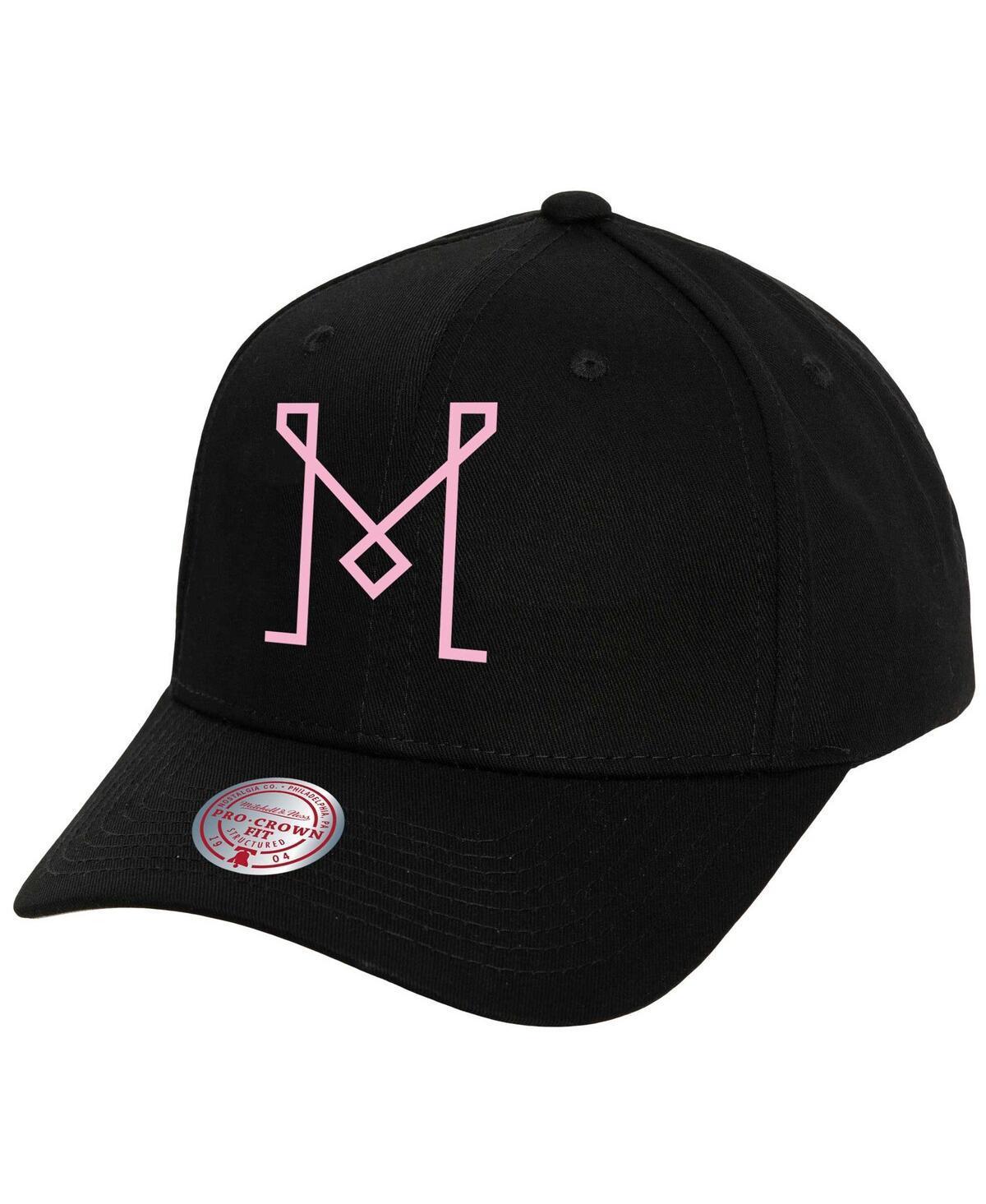 Mens Mitchell & Ness Black Inter Miami CF Logo Low Profile Adjustable Hat Product Image