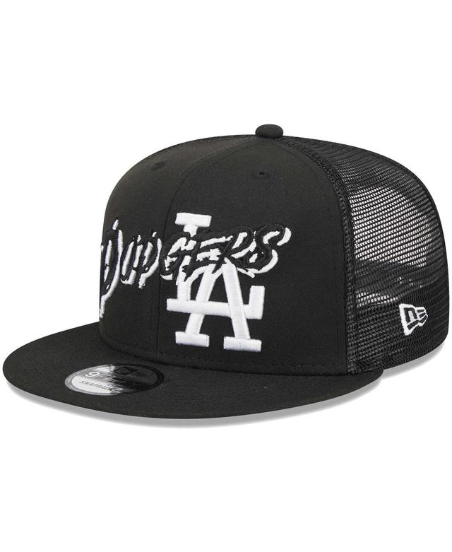 Mens New Era Black Los Angeles Dodgers Street Trucker 9FIFTY Snapback Hat Product Image