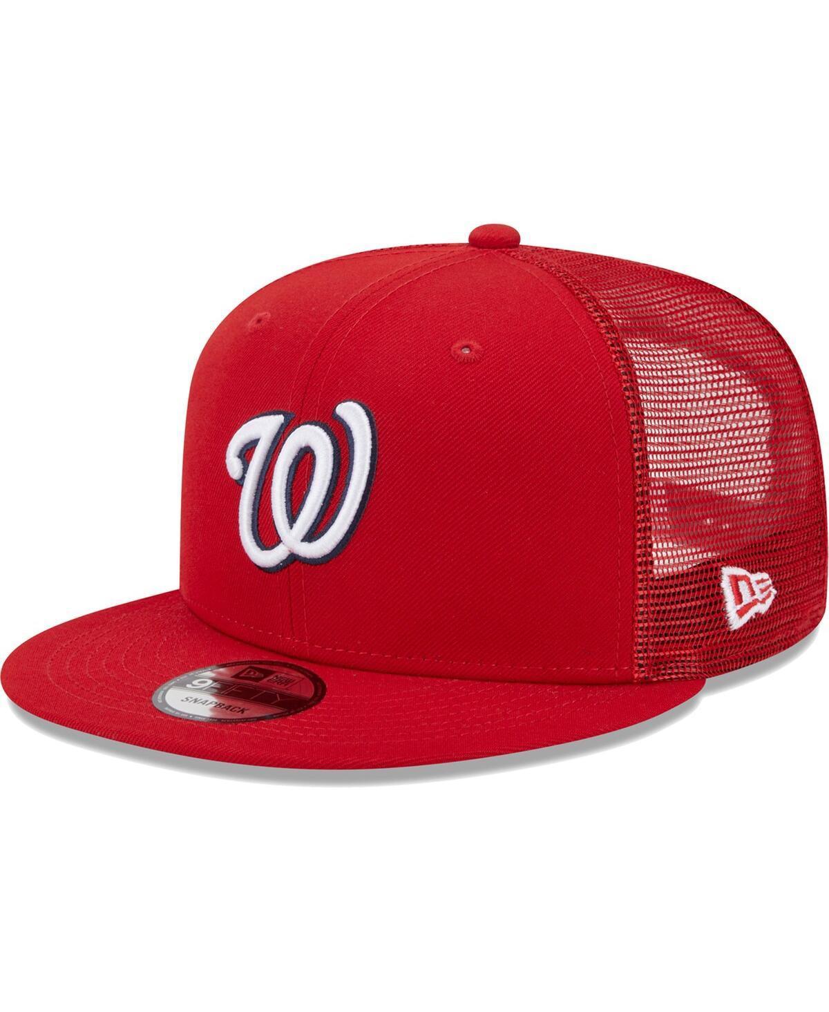 Mens New Era Washington Nationals Team Color Trucker 9FIFTY Snapback Hat Product Image