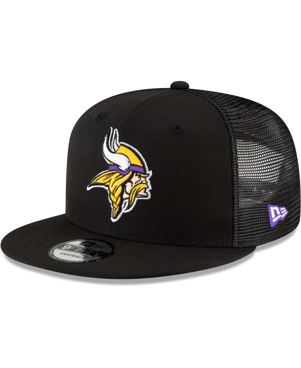 Mens New Era Black Minnesota Vikings Shade Trucker 9FIFTY Snapback Hat Product Image