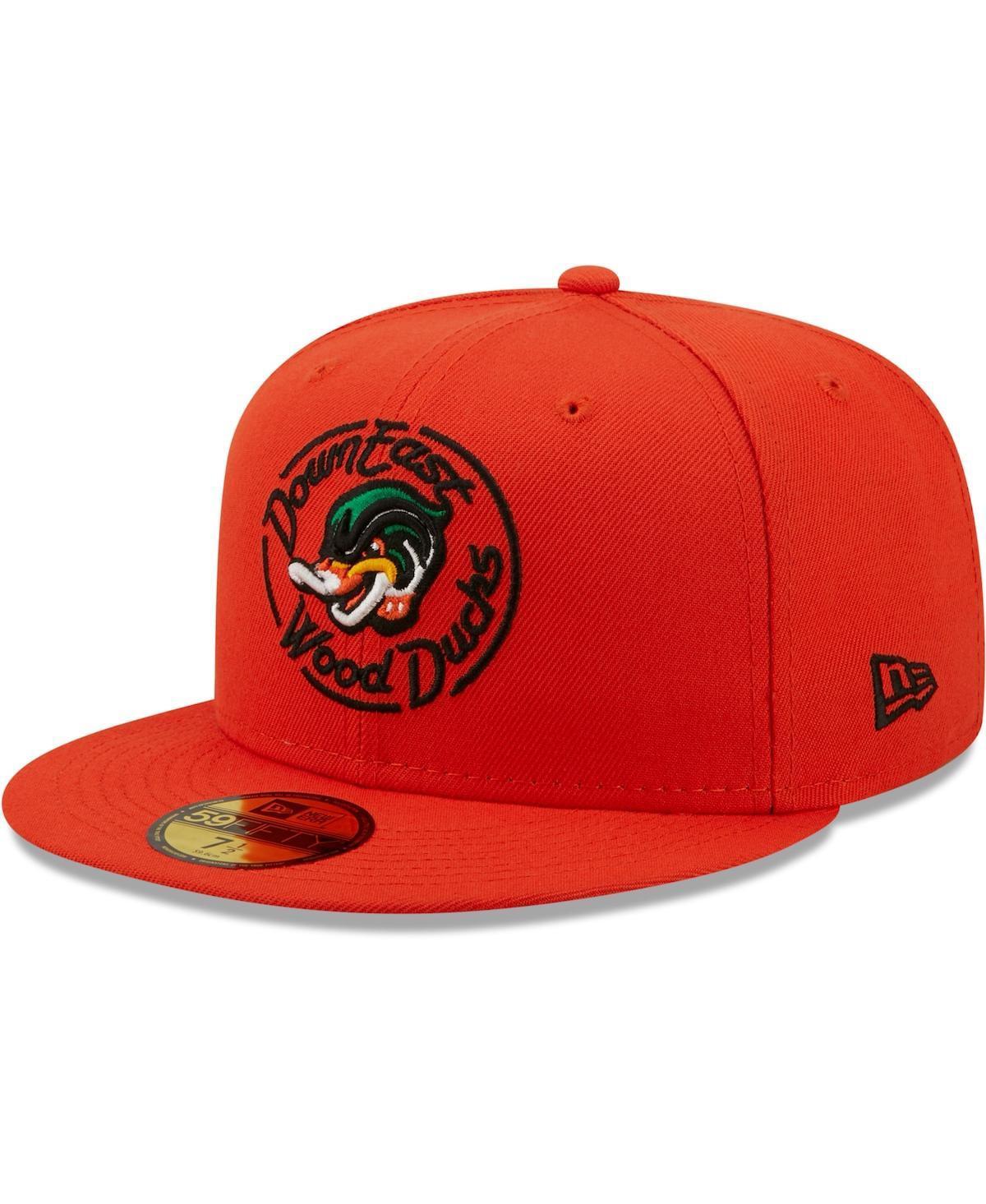 Mens New Era Orange Down East Wood Ducks Authentic Collection 59FIFTY Fitted Hat Product Image