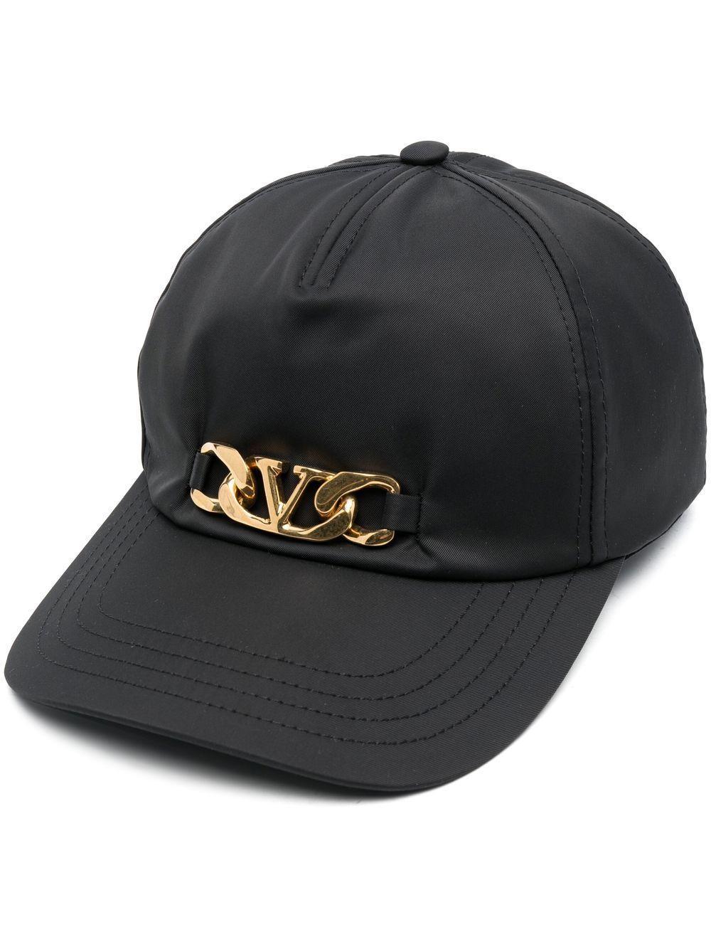 Vlogo Embellished Twill Baseball Cap In Black Product Image