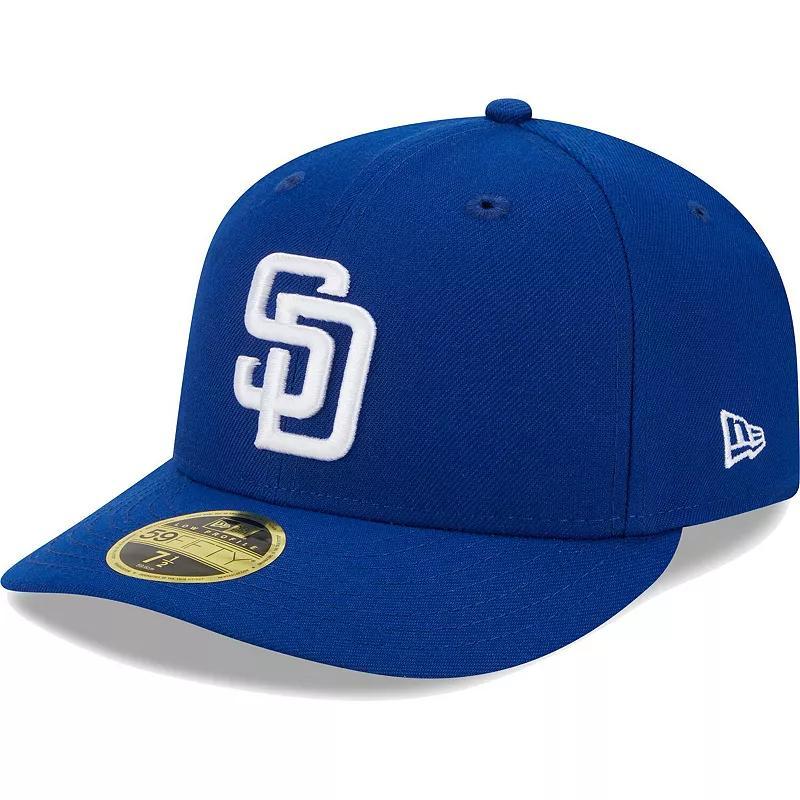 Mens New Era Royal San Diego Padres White LogoLow Profile 59FIFTY Fitted Hat Product Image