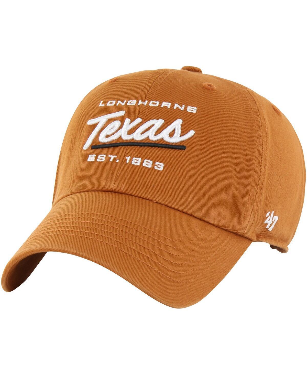 Womens 47 Brand Burnt Orange Texas Longhorns Sidney Clean Up Adjustable Hat Product Image