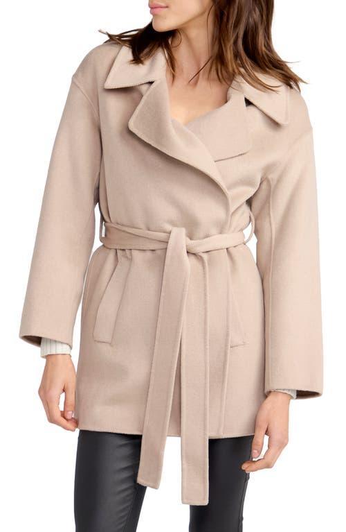 BELLE AND BLOOM Eternal Flame Tie Waist Wool Blend Coat Product Image