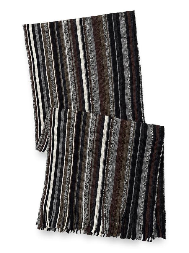 Stripe Wool Scarf - Brown Multi Product Image