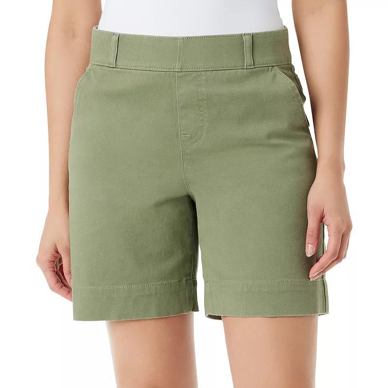 Petite Gloria Vanderbilt 7 Smoothing Shape Effect Rolled Hem Shorts, Womens Product Image