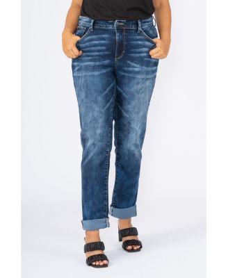 Plus Size High Rise Boyfriend Jeans Product Image