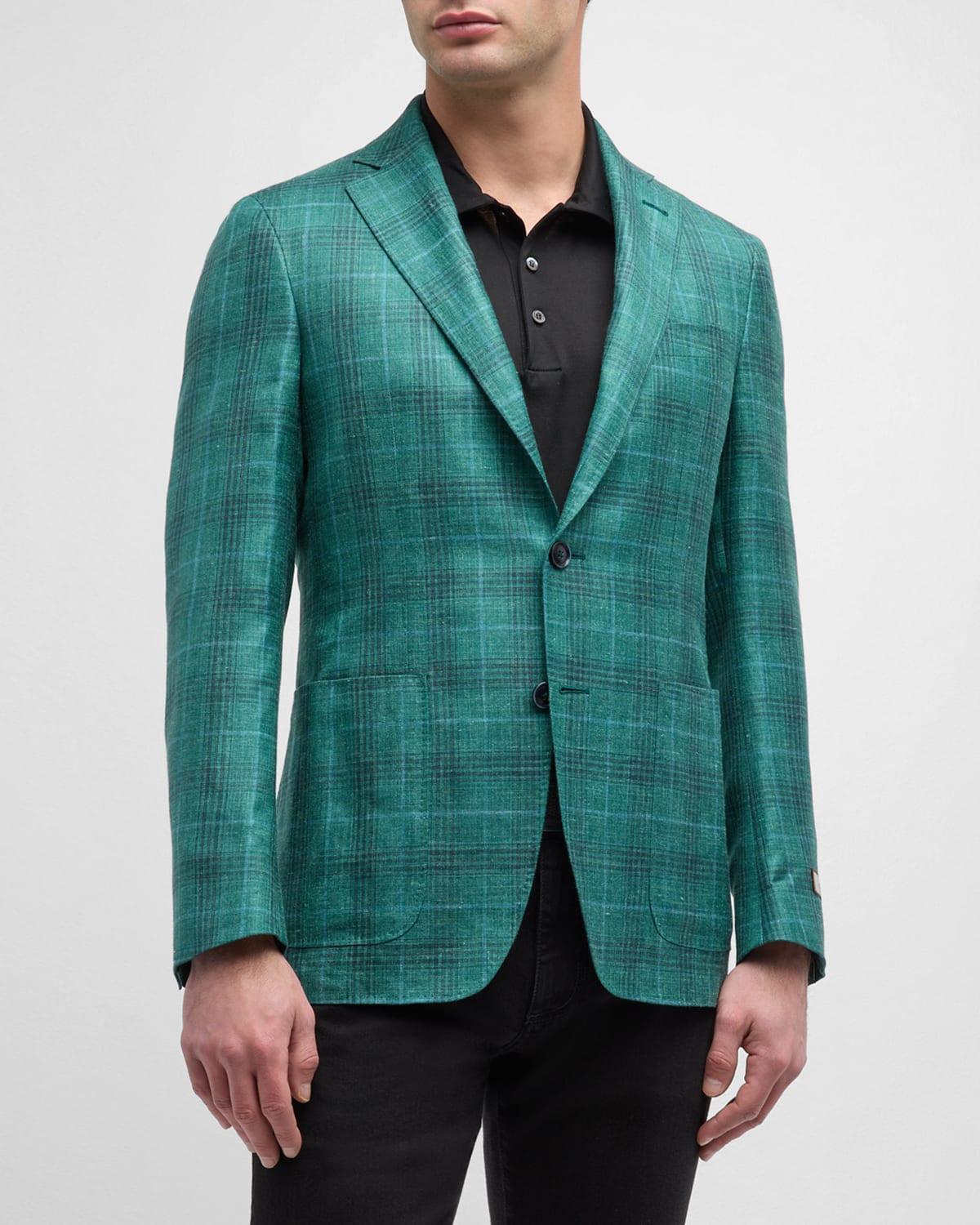 Mens Plaid Cashmere-Blend Sport Coat Product Image