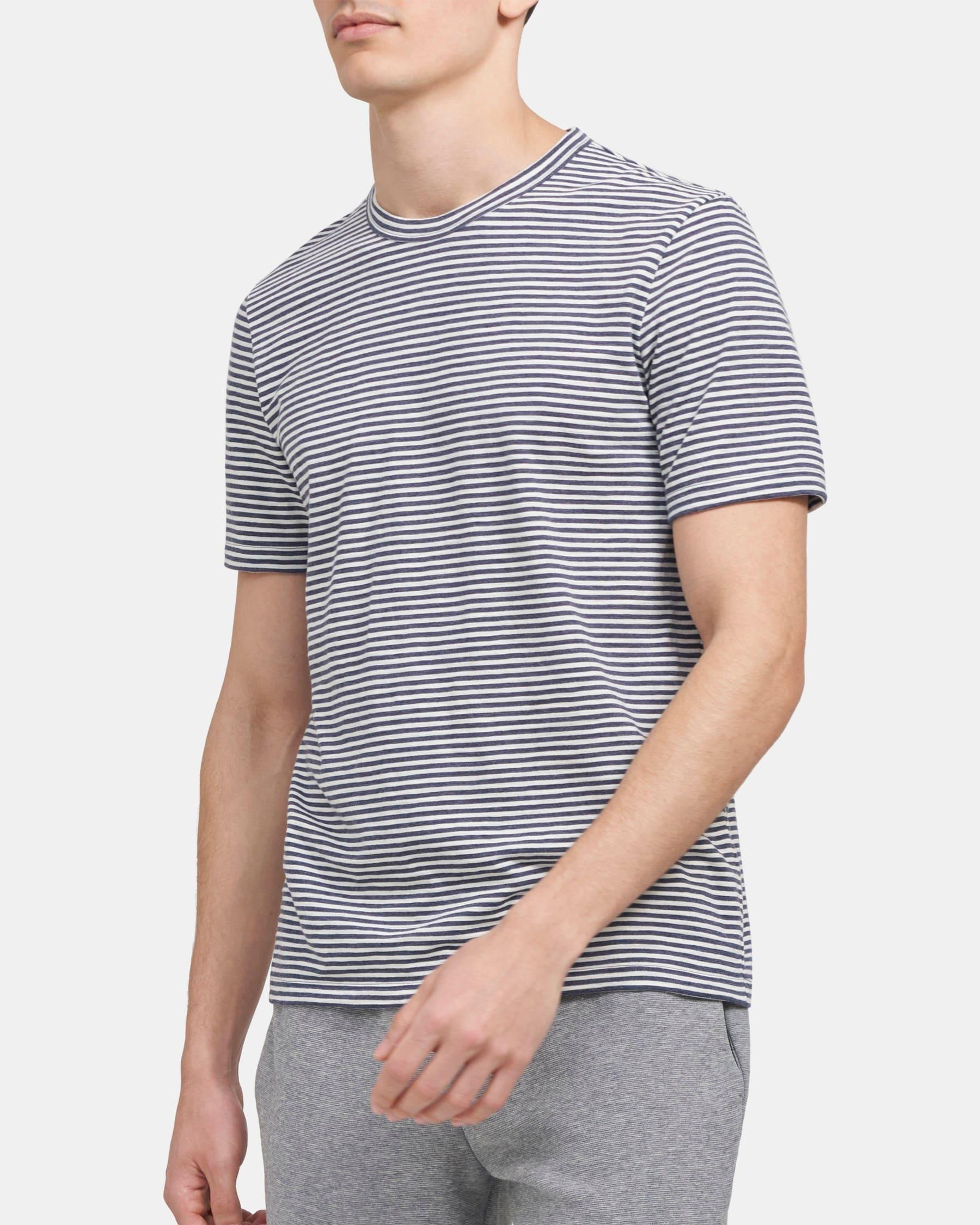 Crewneck Tee in Striped Cotton Product Image