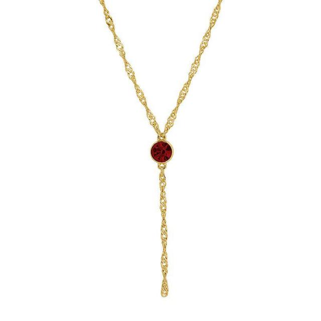 1928 Gold Tone Crystal Y-Necklace, Womens, Red Product Image