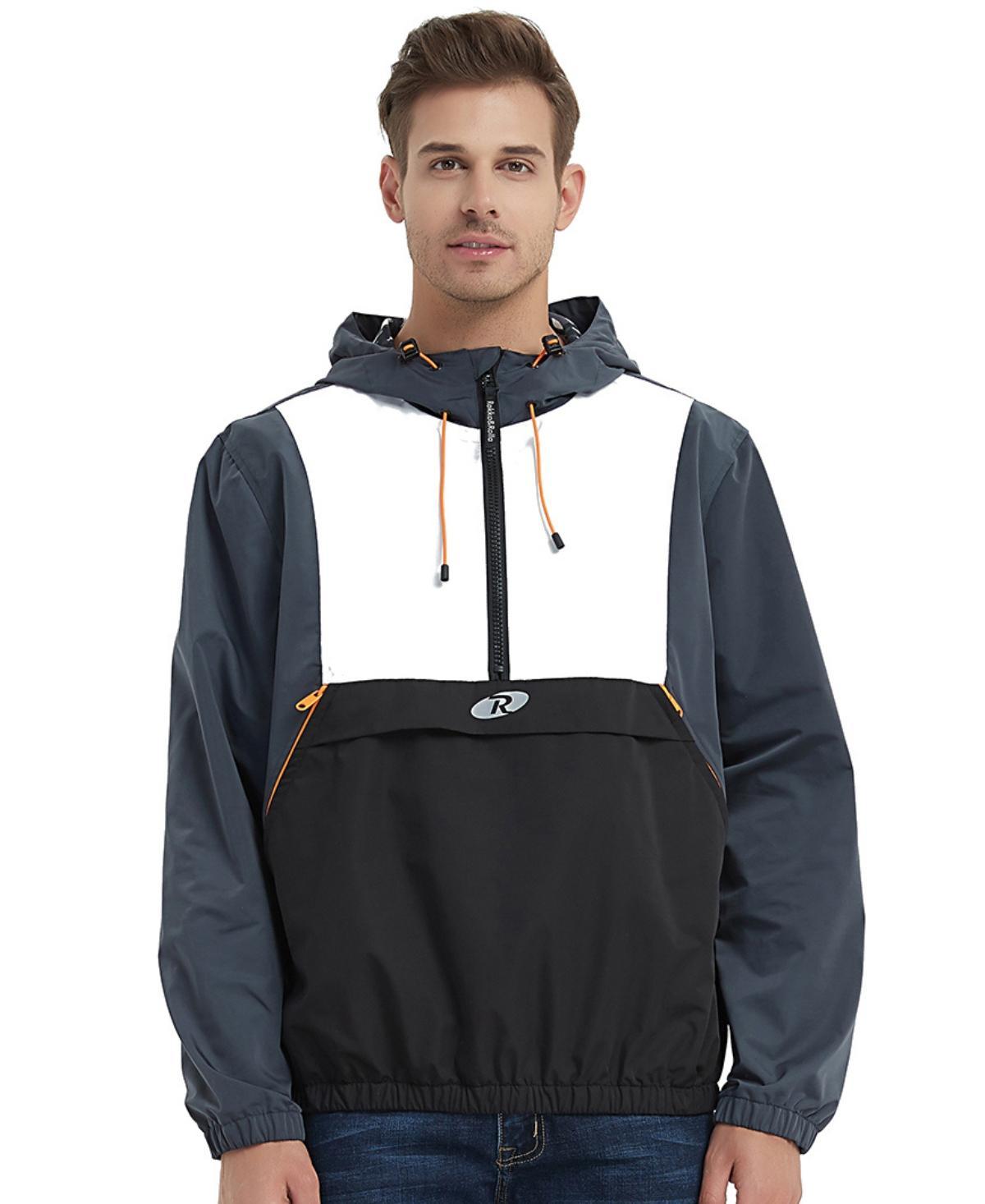 Rokka&Rolla Mens Pullover Mesh lined Windbreaker Anorak Jacket, up to size 2XL Product Image