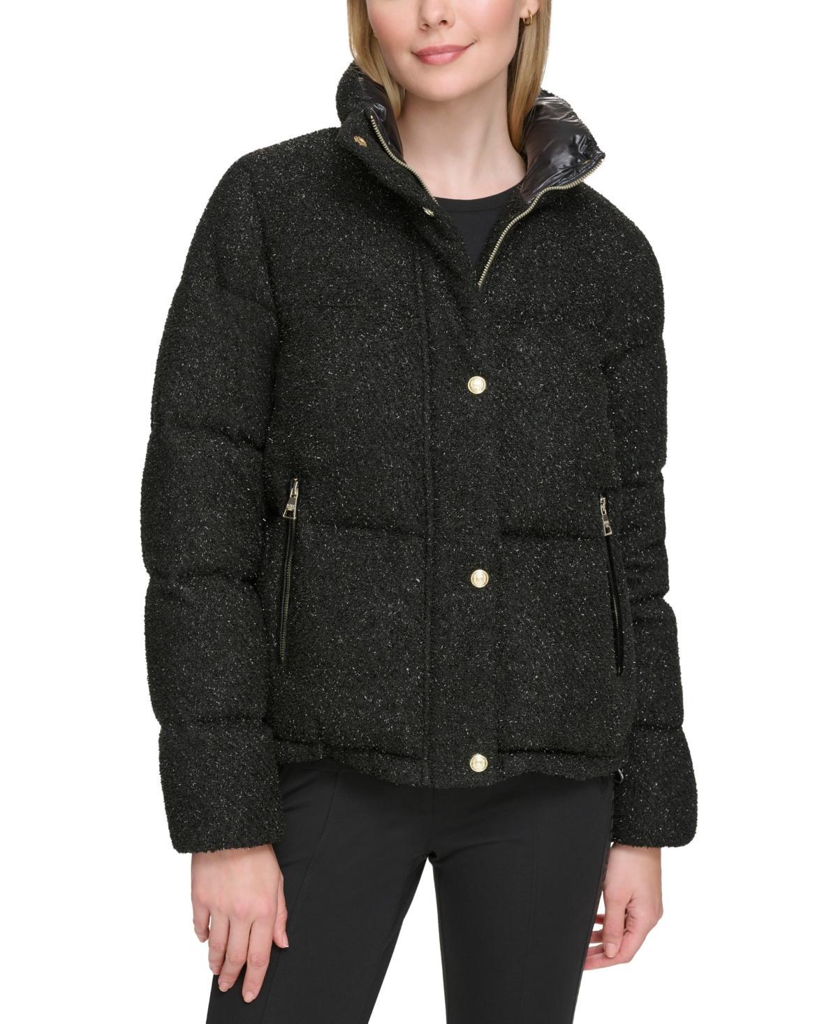 Karl Lagerfeld Paris Sparkle Down & Feather Fill Puffer Jacket Product Image