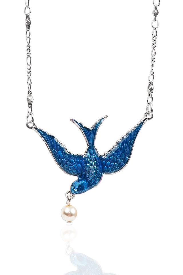 Bluebird of Happiness w/Pearl Drop Necklace Product Image