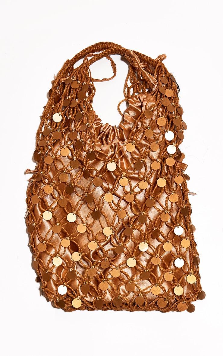 Bronze Sequin Knit Tote Bag Product Image