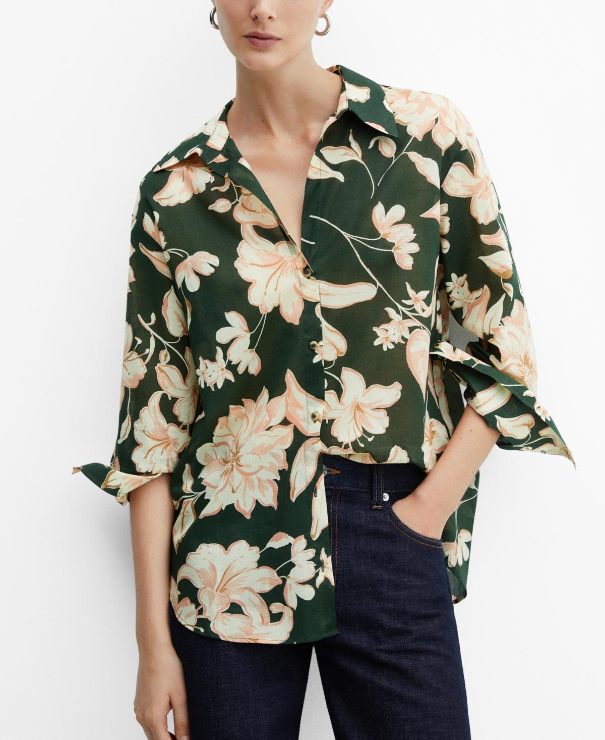 Mango Womens Cotton Flower Shirt product image