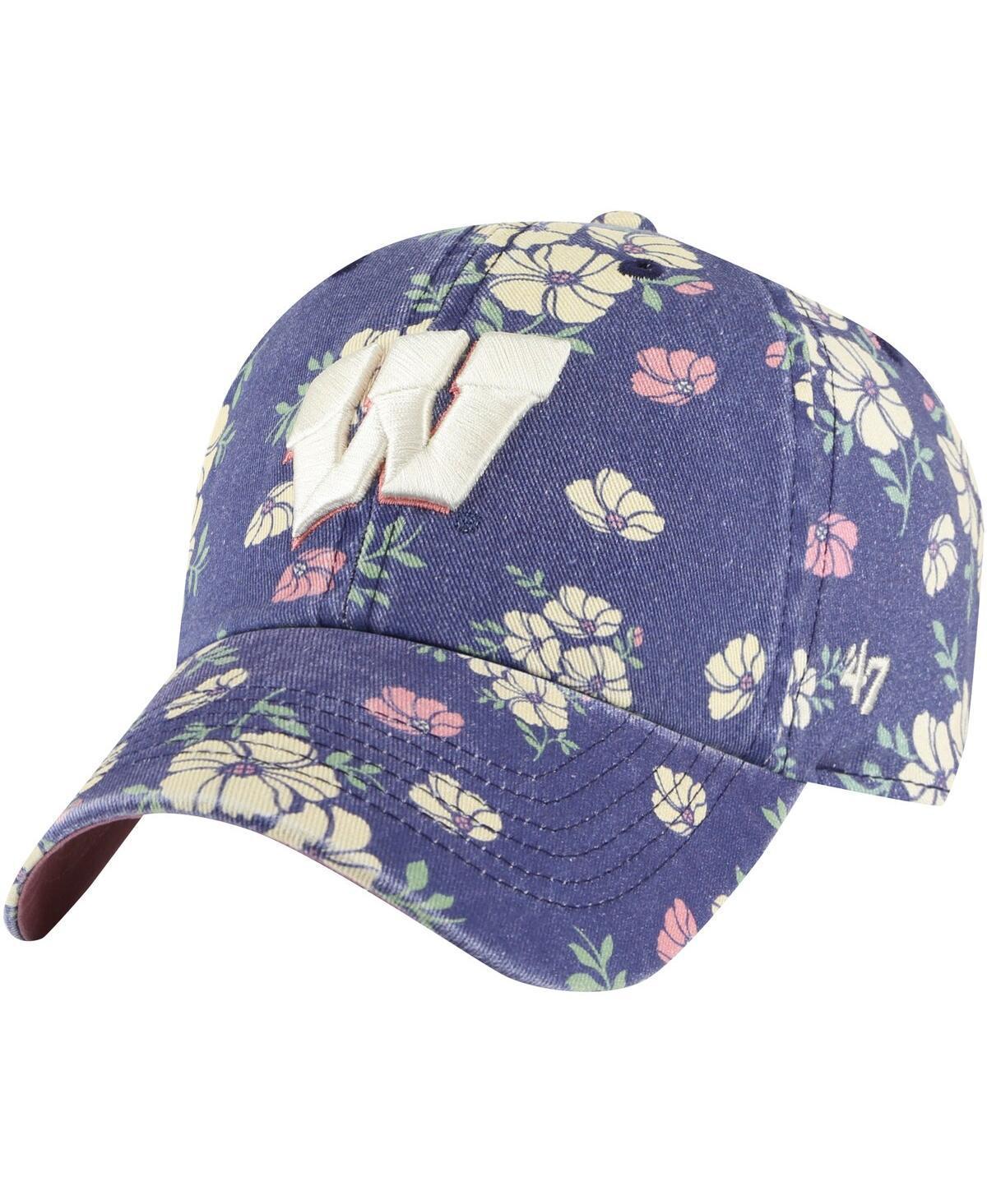 Womens 47 Brand Navy Wisconsin Badgers Primrose Clean Up Adjustable Hat Product Image