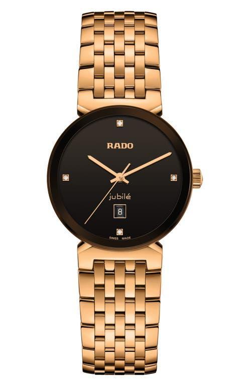 RADO Womens Florence Classic Quartz Analog Warm Gold Stainless Steel Bracelet Watch Product Image