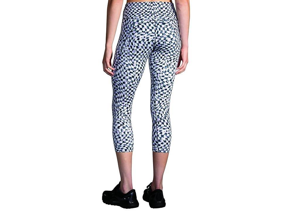 Brooks Spark Capri (Speed Check Black Women's Clothing Product Image