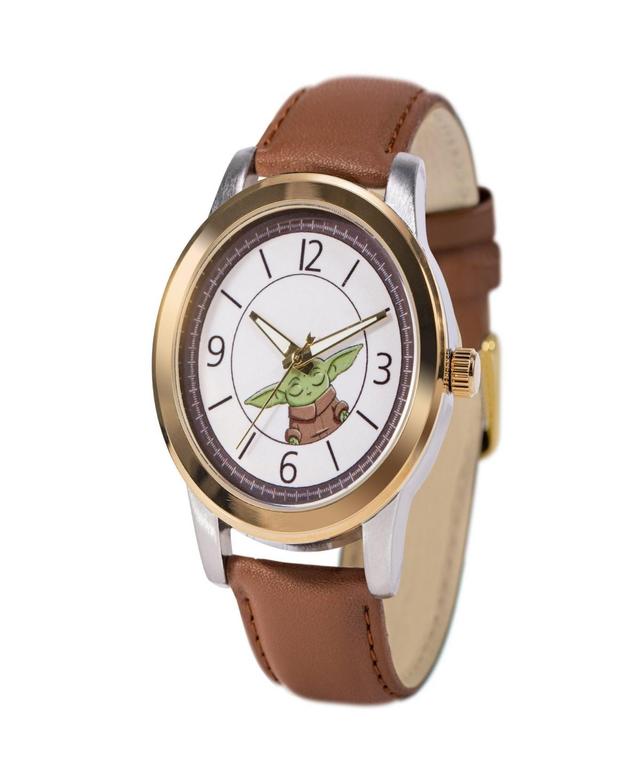 ewatchfactory Womens Disney Star Wars Child, the Alloy Brown Leather Strap Watch 38mm Product Image