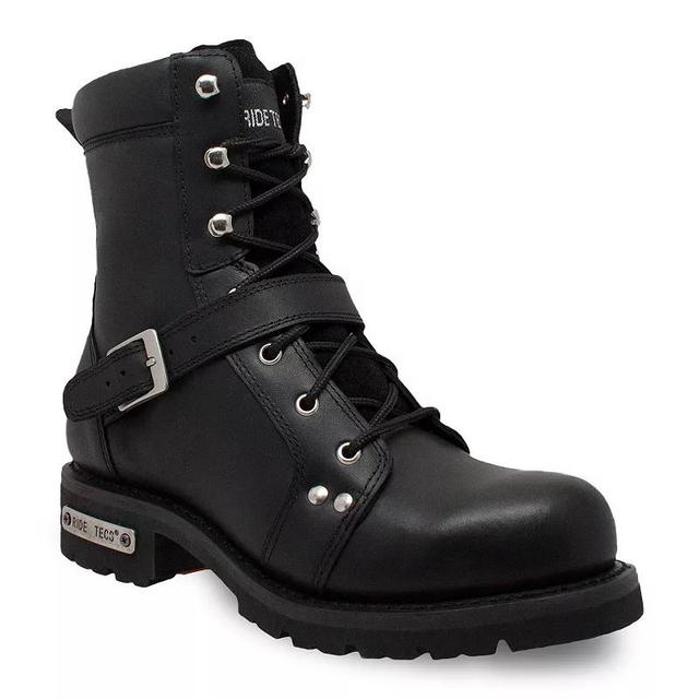 AdTec Lace Zipper Mens 8-in. Motorcycle Boots Product Image