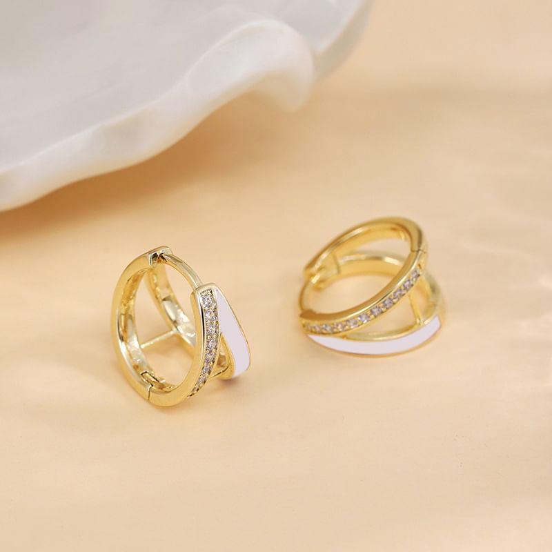 Rhinestone Layered Hoop Earring Product Image