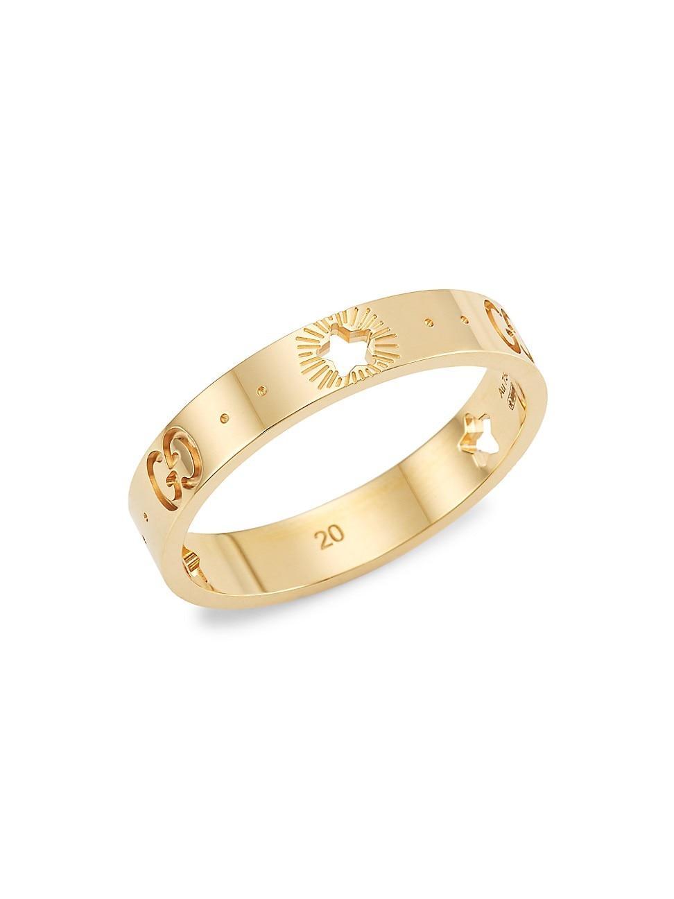 Mens 18K Yellow Gold Icon Ring With Star Detail Product Image