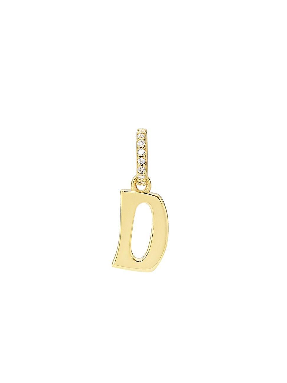 Womens Alphabet 14K Yellow Gold & 0.045 TCW Diamond Letter Charm Product Image