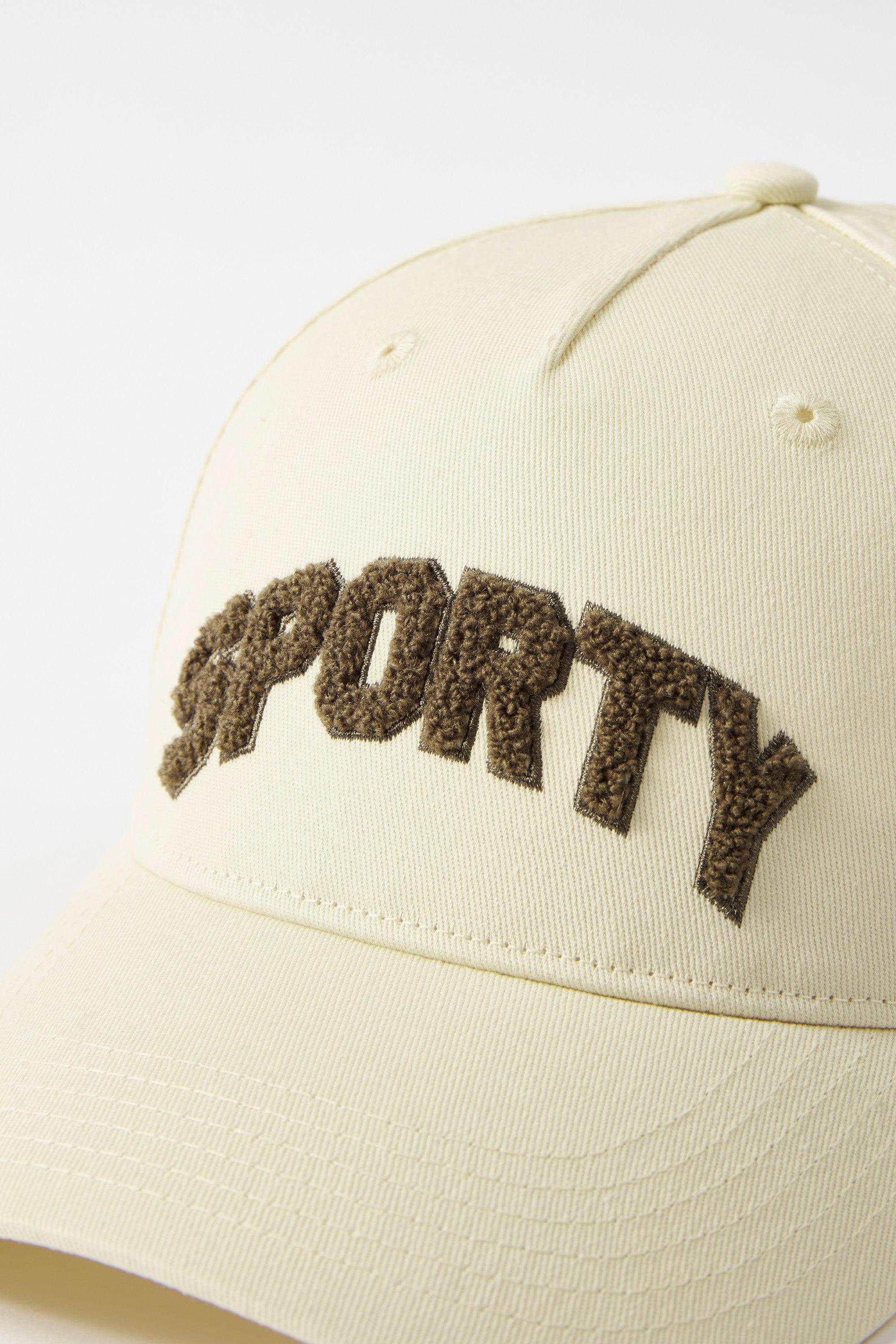 Appliqué Baseball Cap in Bone Female Product Image