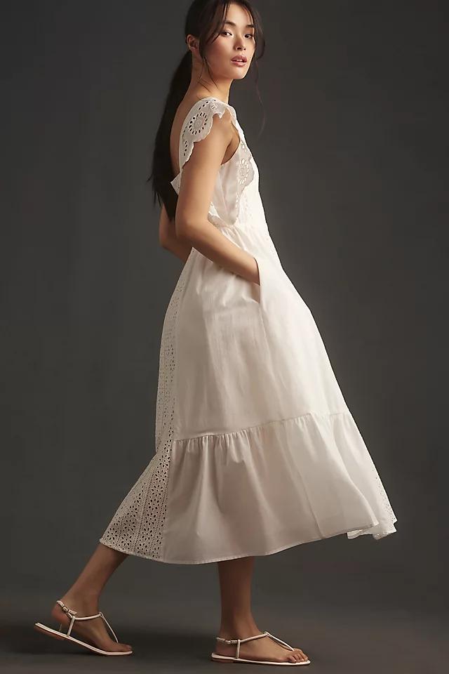 English Factory Sleeveless Square-Neck Eyelet Midi Dress Product Image