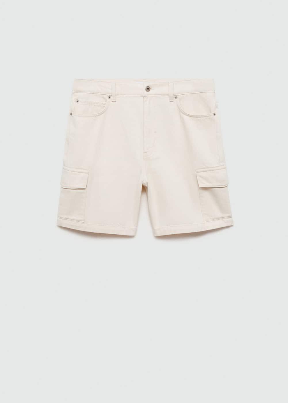 MANGO MAN - Denim cotton cargo shorts off whiteMen Product Image