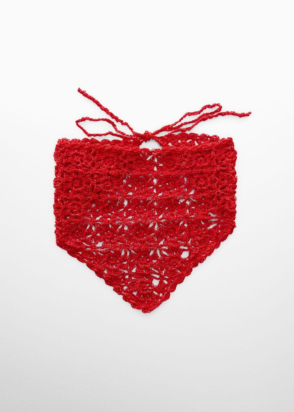 MANGO - Crochet knit handkerchief - One size - Women Product Image