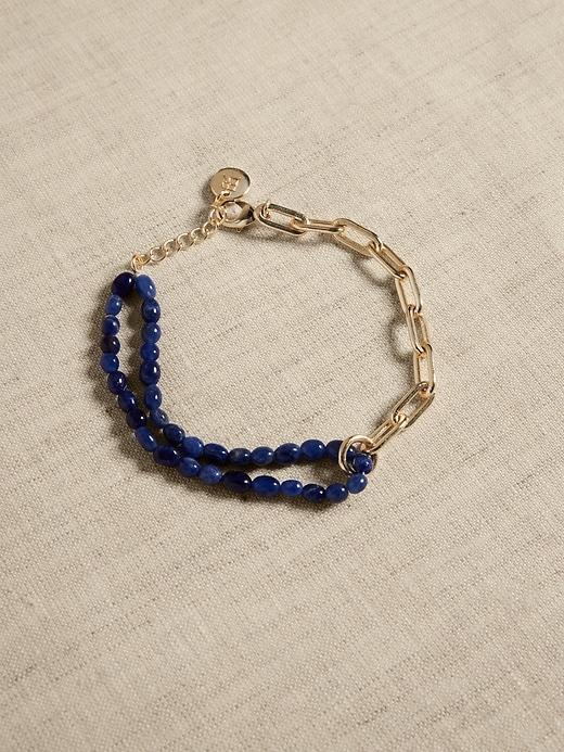 Semi-Precious Stone Paperclip Chain Bracelet Product Image