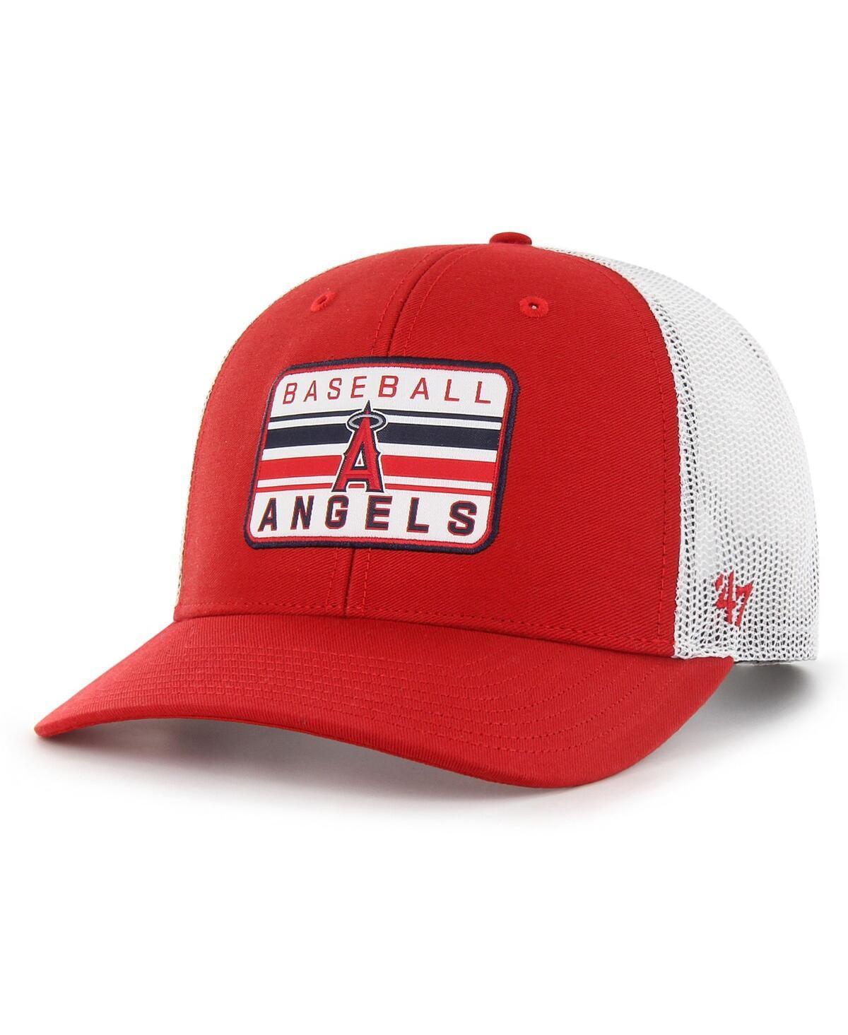 Mens 47 Red Los Angeles Angels Drifter Trucker Adjustable Hat Product Image