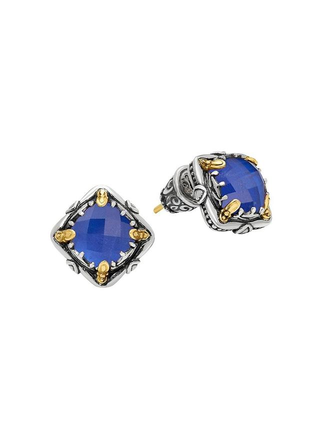 Womens Gen K 18K Gold, Sterling Silver & Sodalite Stud Earrings Product Image